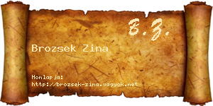 Brozsek Zina névjegykártya